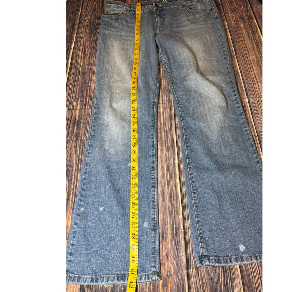 J6 Premium Jeans Women Flare Bootcut Light Wash Embroidered Pockets Size 14 - Picture 3 of 16